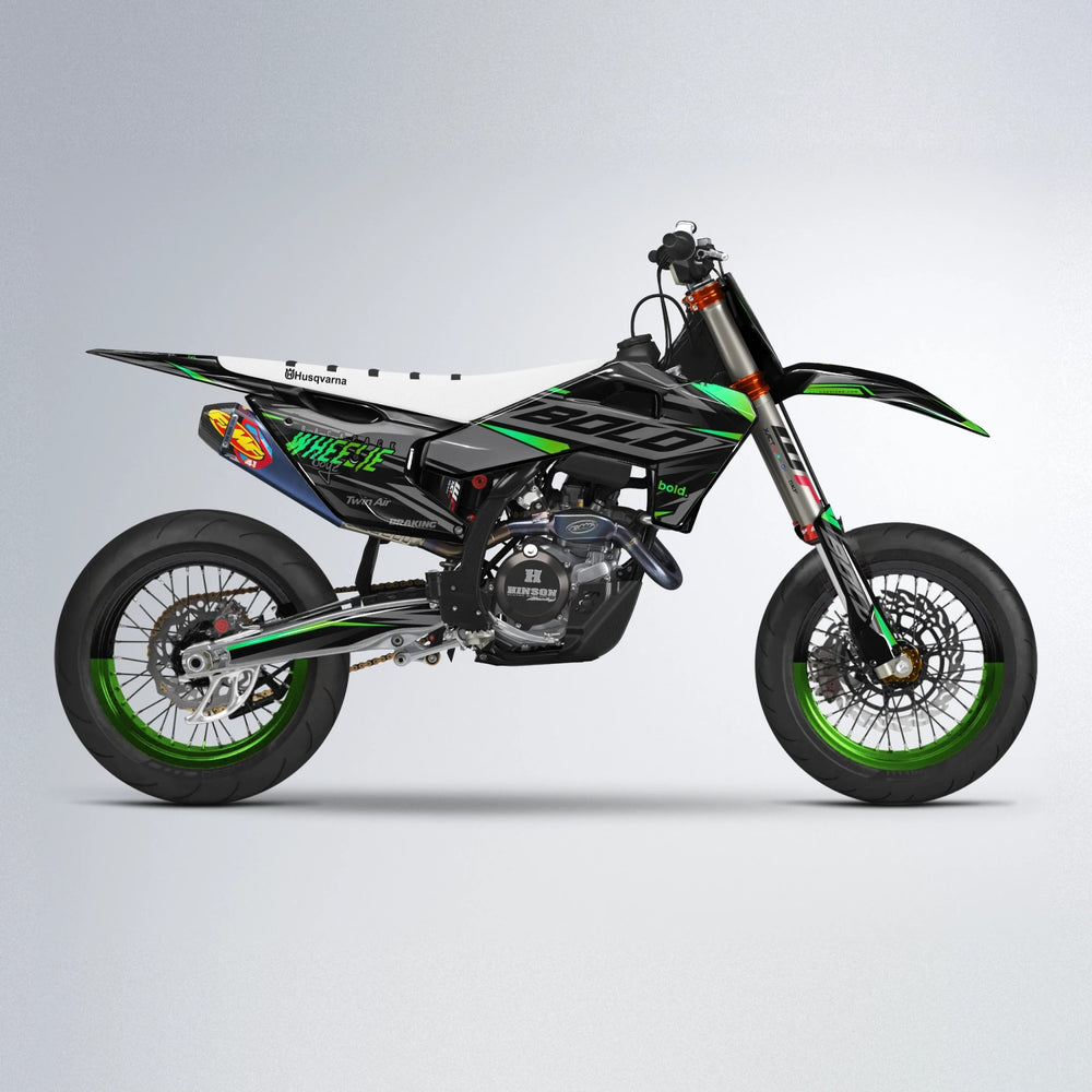 RETAIN Husqvarna FE/TE supermoto graphics kit in Green