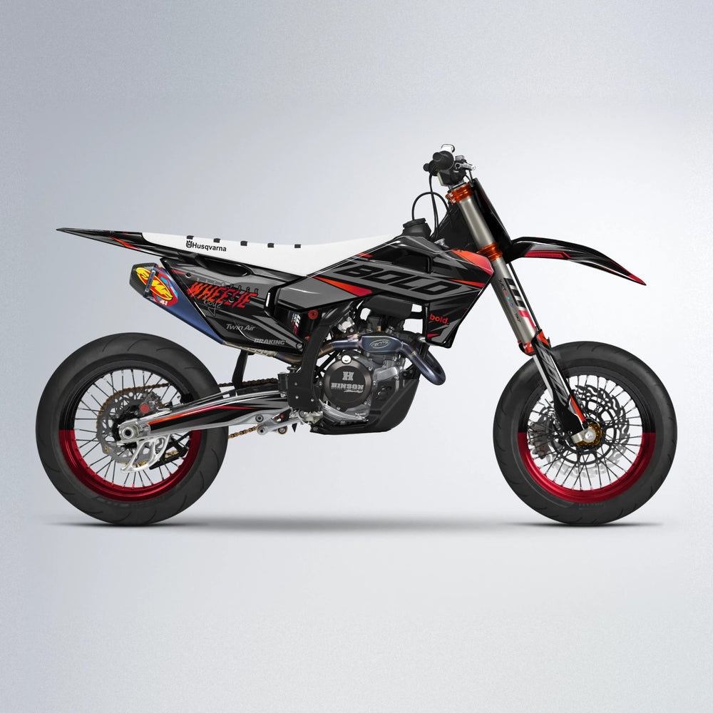 RETAIN Husqvarna FE/TE supermoto graphics kit in Red