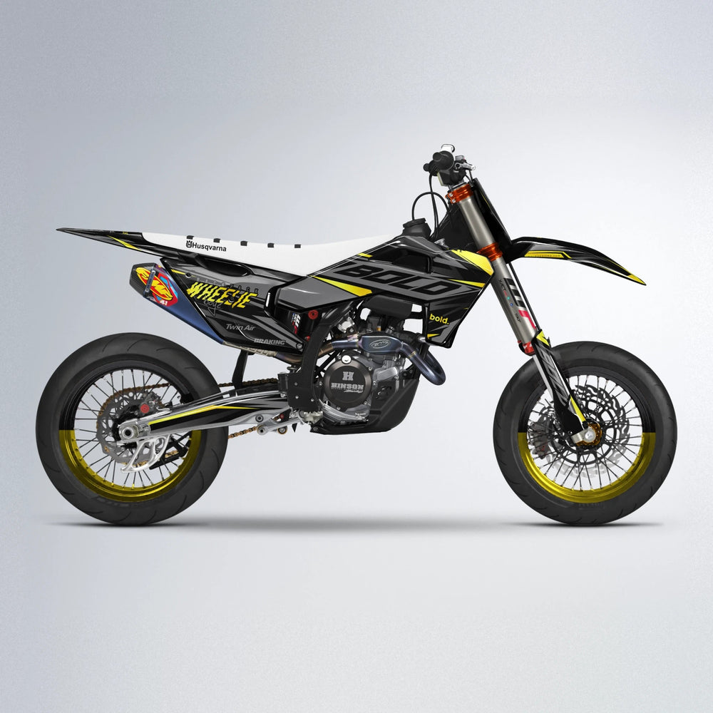 RETAIN Husqvarna FE/TE supermoto graphics kit in Yellow