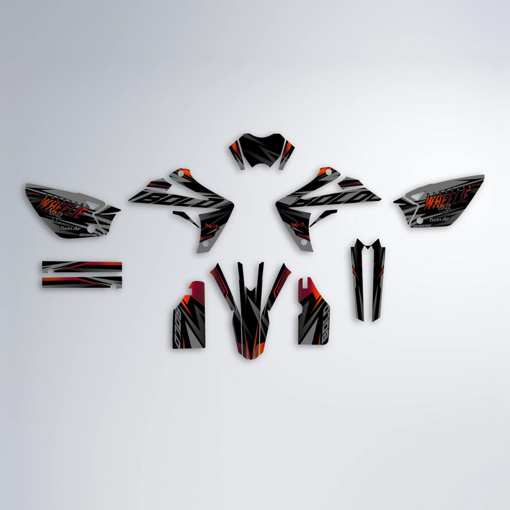 RETAIN Rieju MRT graphics kit parts layout in Black & Red
