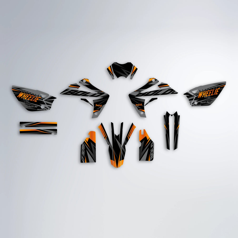 RETAIN Rieju MRT graphics kit parts layout in Orange