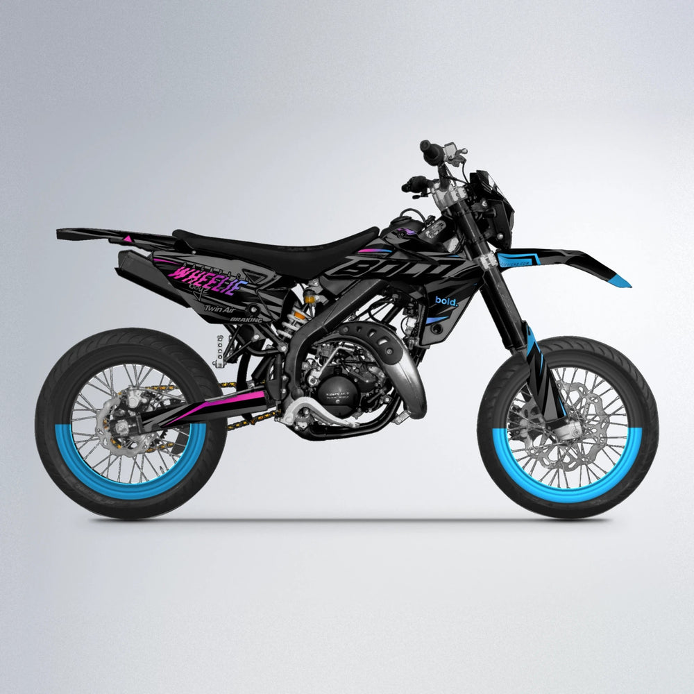 RETAIN Rieju MRT supermoto graphics kit in Pink & Light Blue