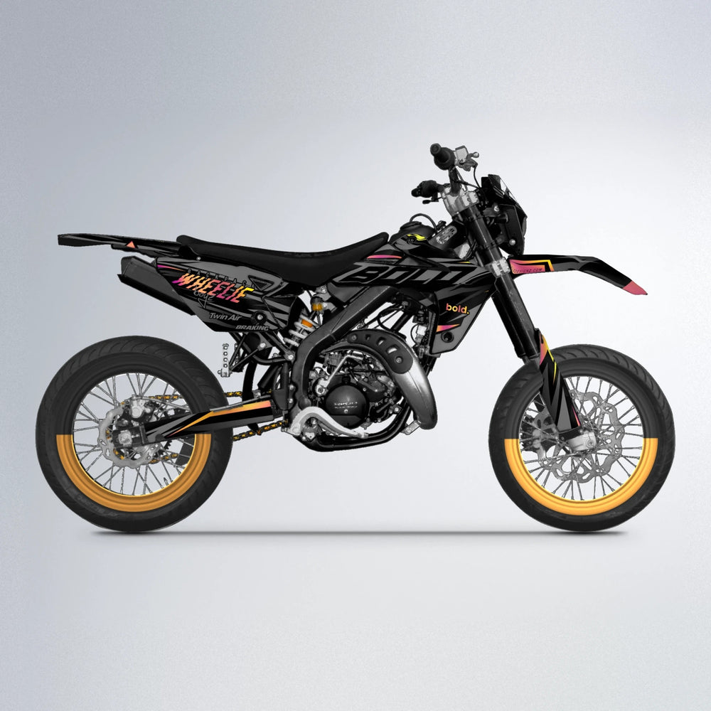 RETAIN Rieju MRT supermoto graphics kit in Pink & Yellow