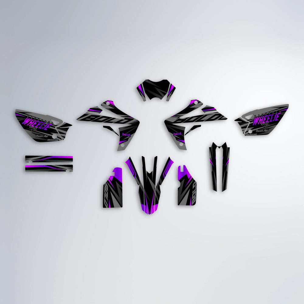 RETAIN Rieju MRT graphics kit parts layout in Purple