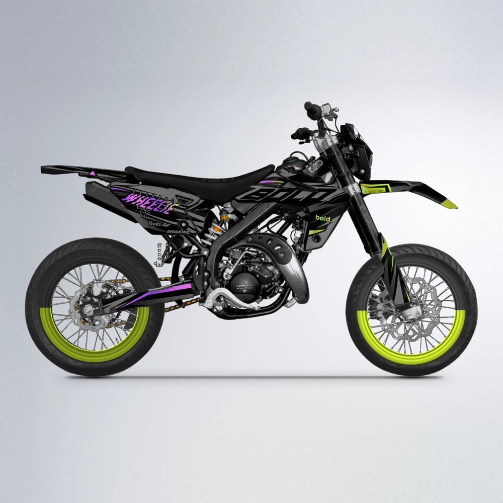 RETAIN Rieju MRT supermoto graphics kit in Purple & Yellow