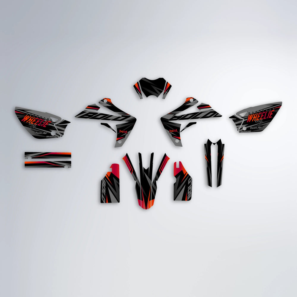 RETAIN Rieju MRT graphics kit parts layout in Red