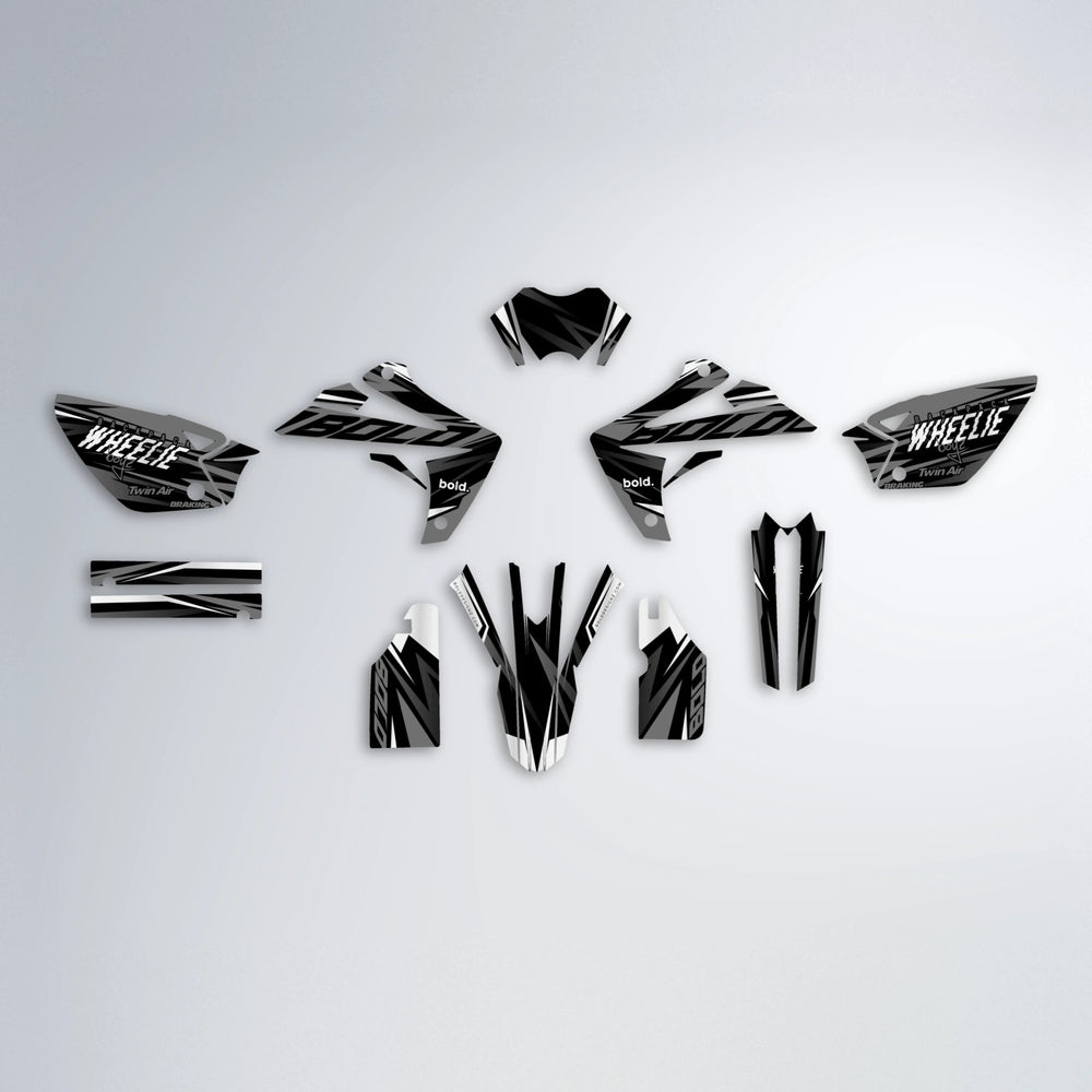 RETAIN Rieju MRT graphics kit parts layout in White