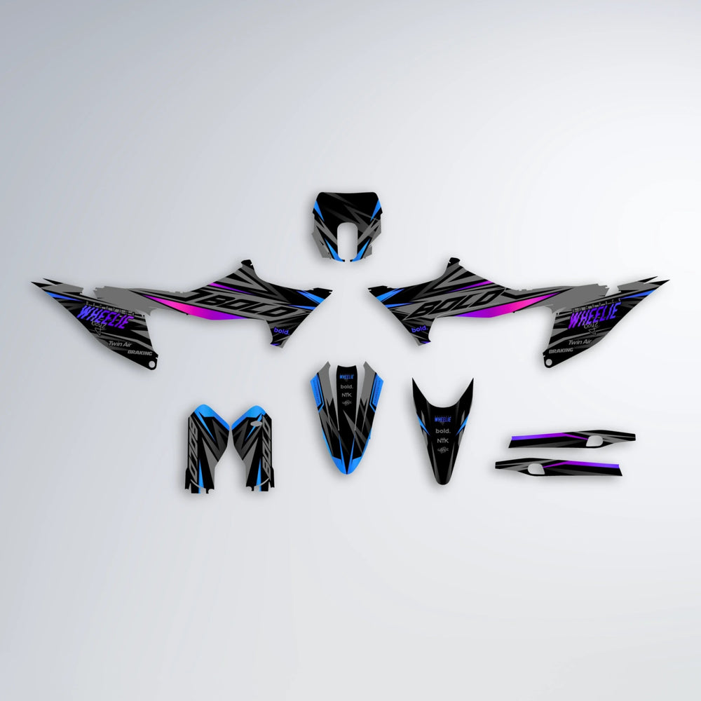 RETAIN Stark Varg SM graphics kit parts layout in Blue Purple Fade