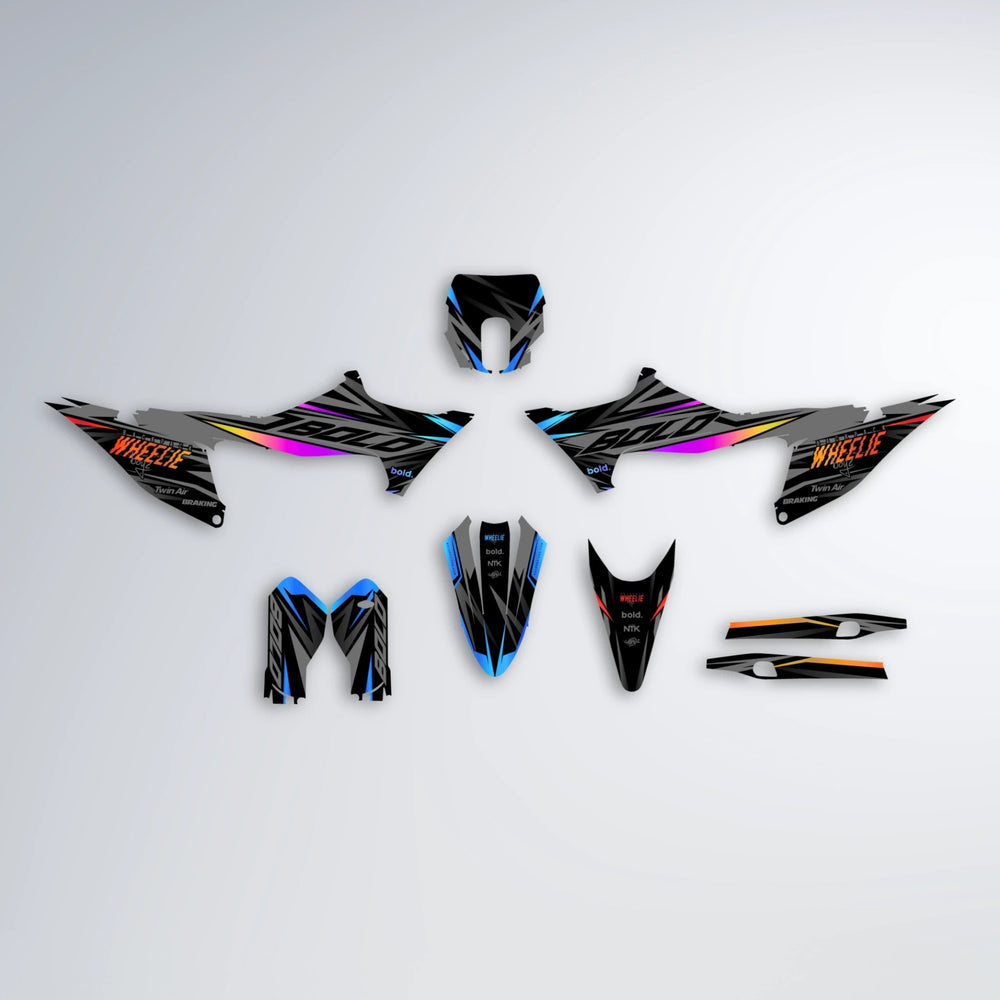 RETAIN Stark Varg SM graphics kit parts layout in Sunset Fade