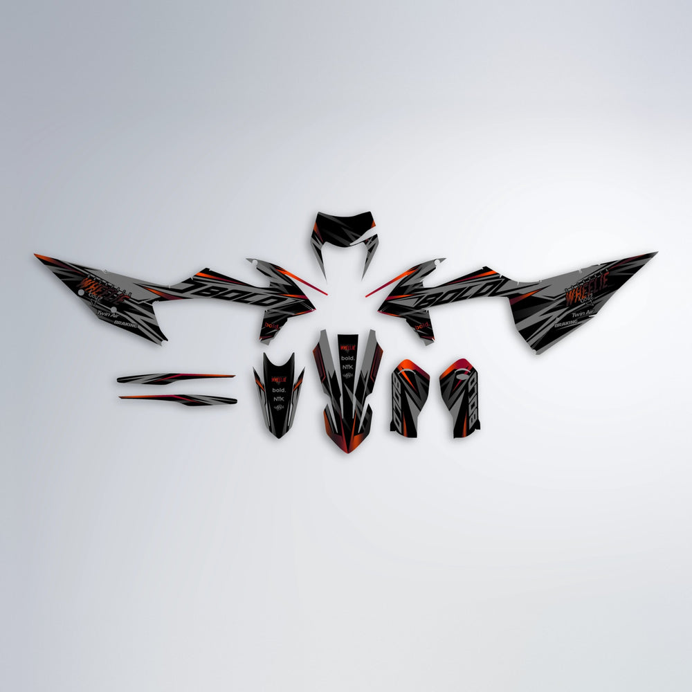 RETAIN graphics kit parts layout in Black & Red
