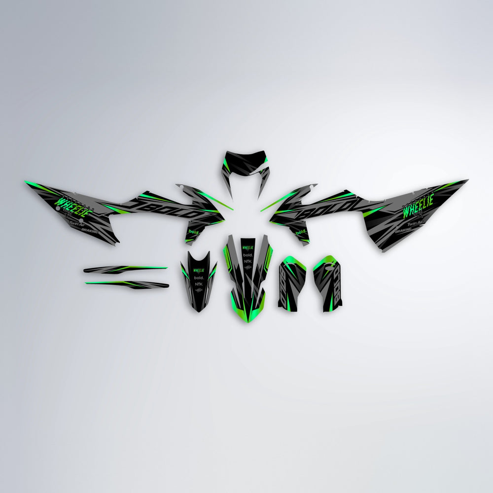 RETAIN graphics kit parts layout in Green