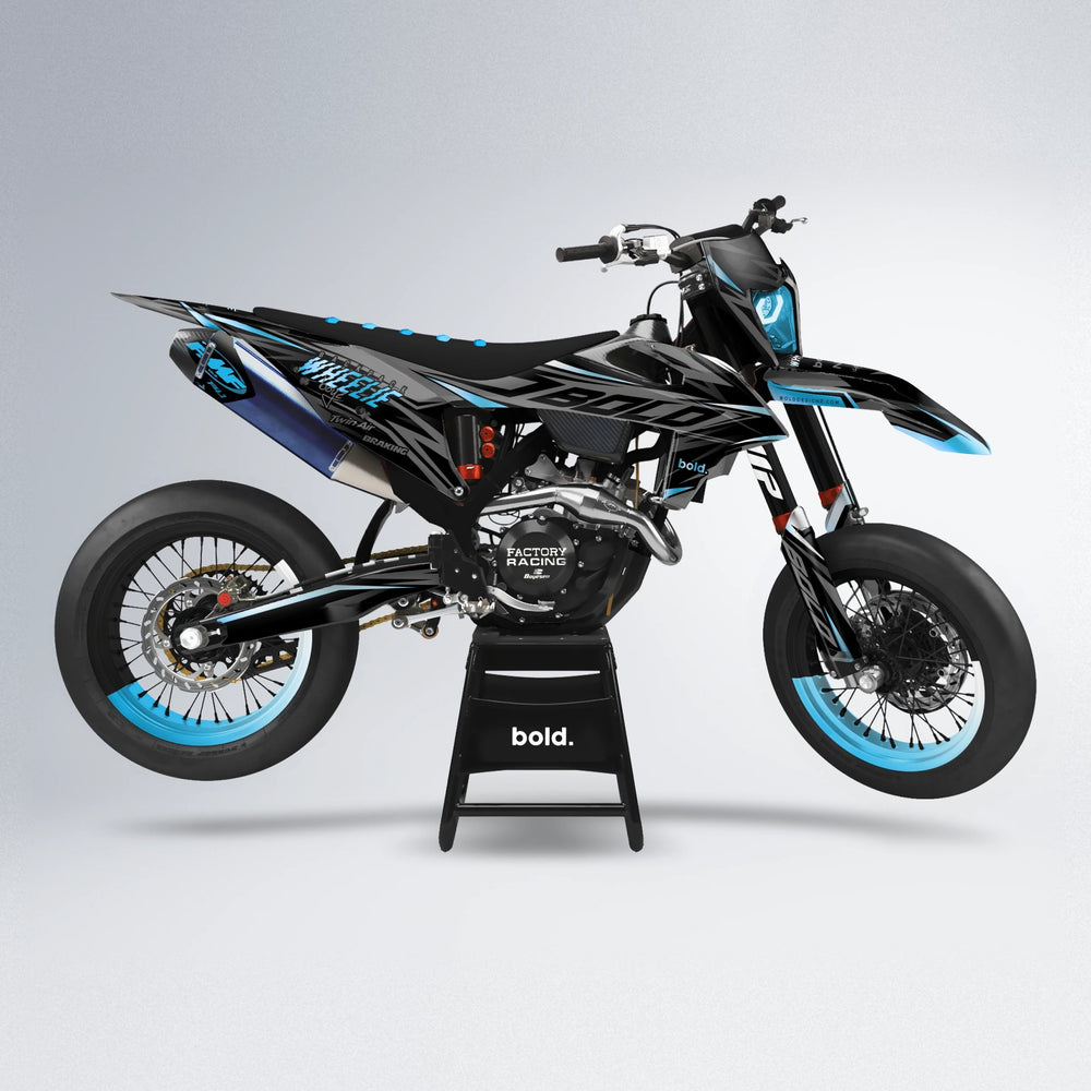 RETAIN supermoto graphics kit in Light Blue & White