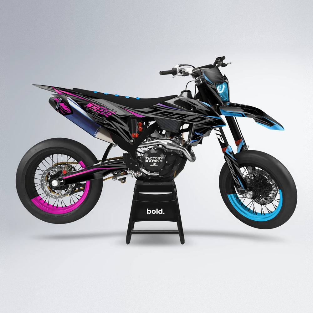 RETAIN supermoto graphics kit in Pink & Light Blue