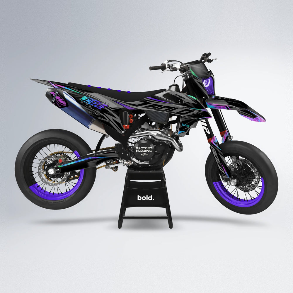 RETAIN supermoto graphics kit in Purple Holo