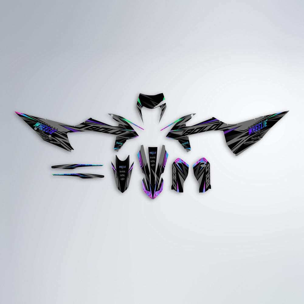 RETAIN graphics kit parts layout in Purple Holo