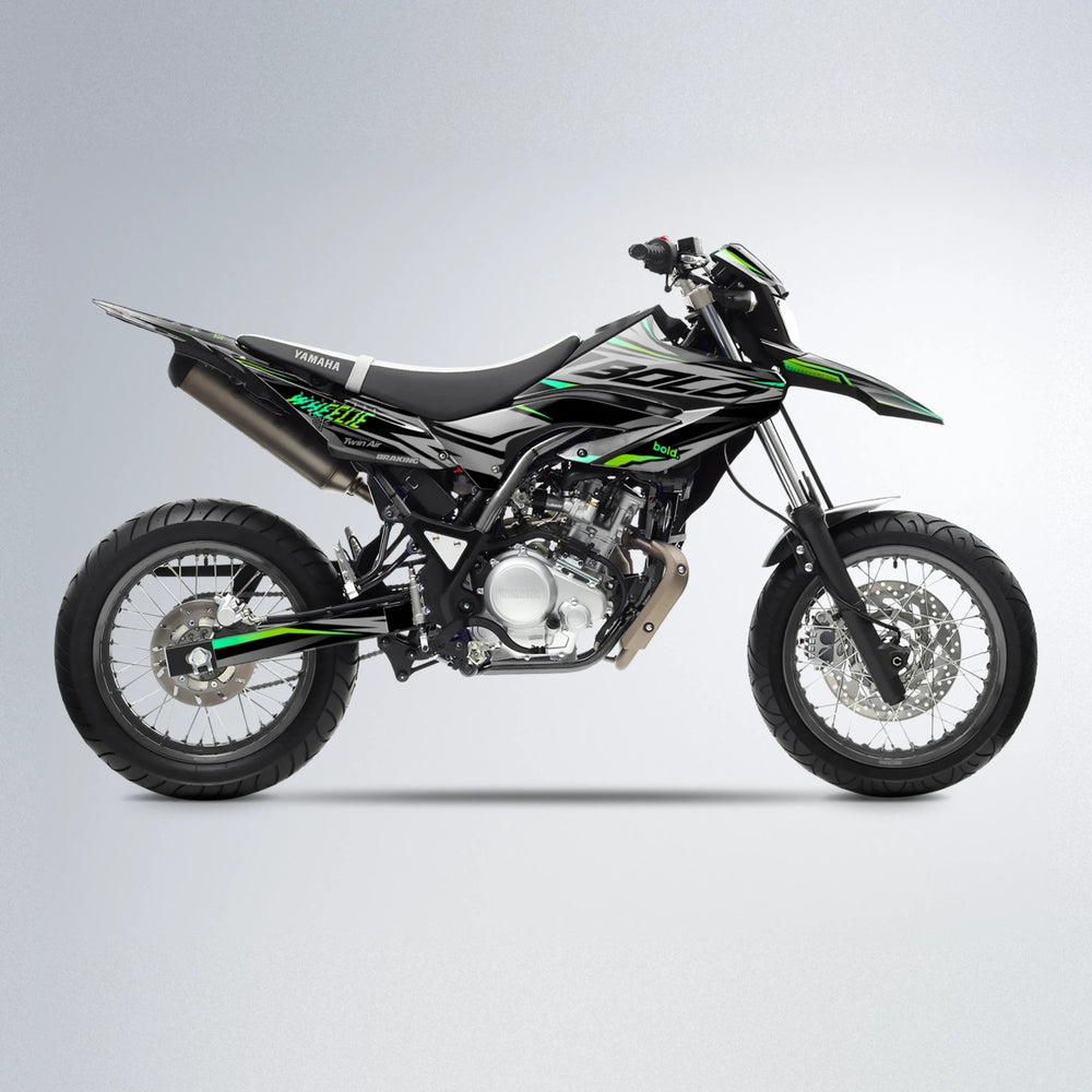 RETAIN Yamaha WR 125X supermoto graphics kit in Green