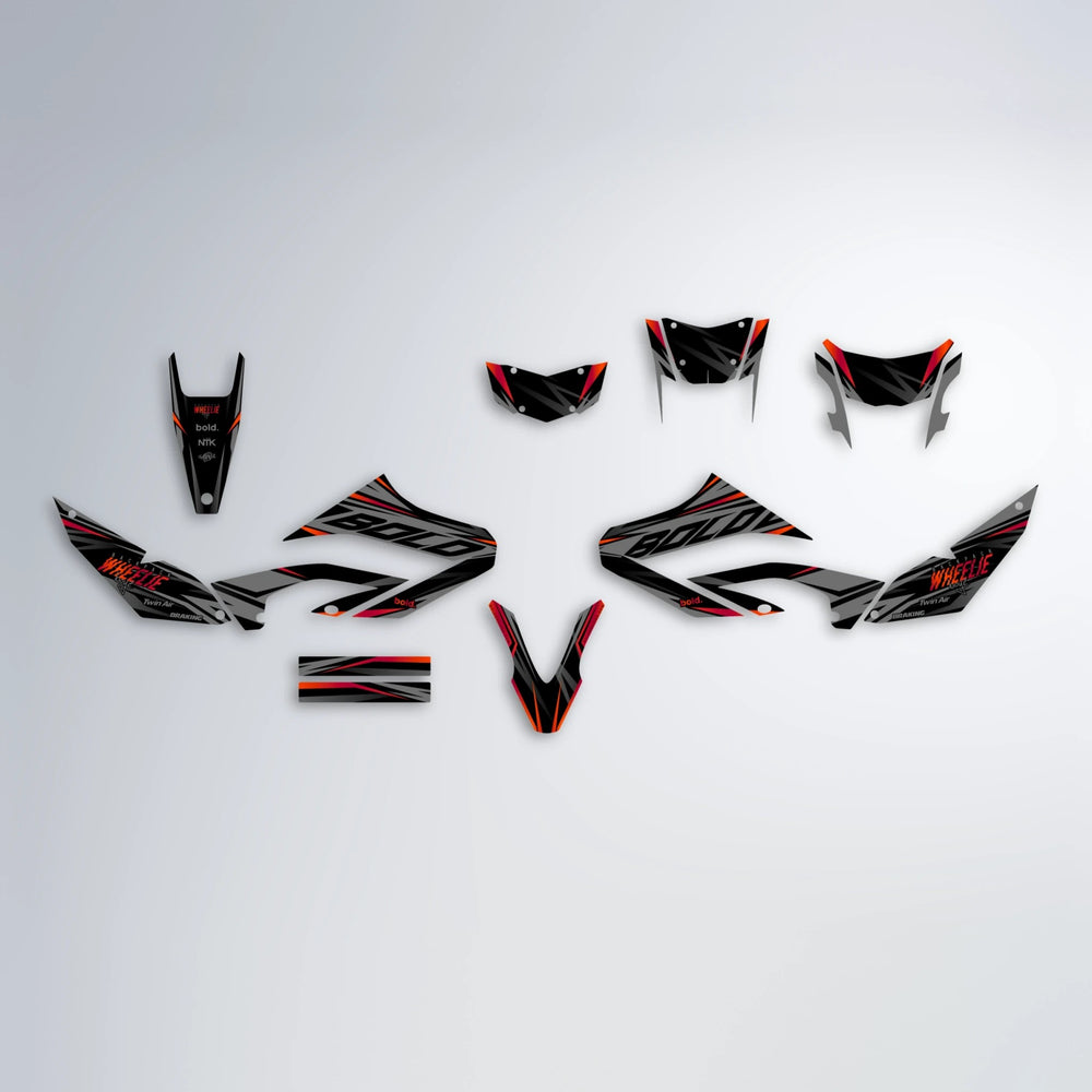 RETAIN Yamaha WR 125X graphics kit parts layout in Red