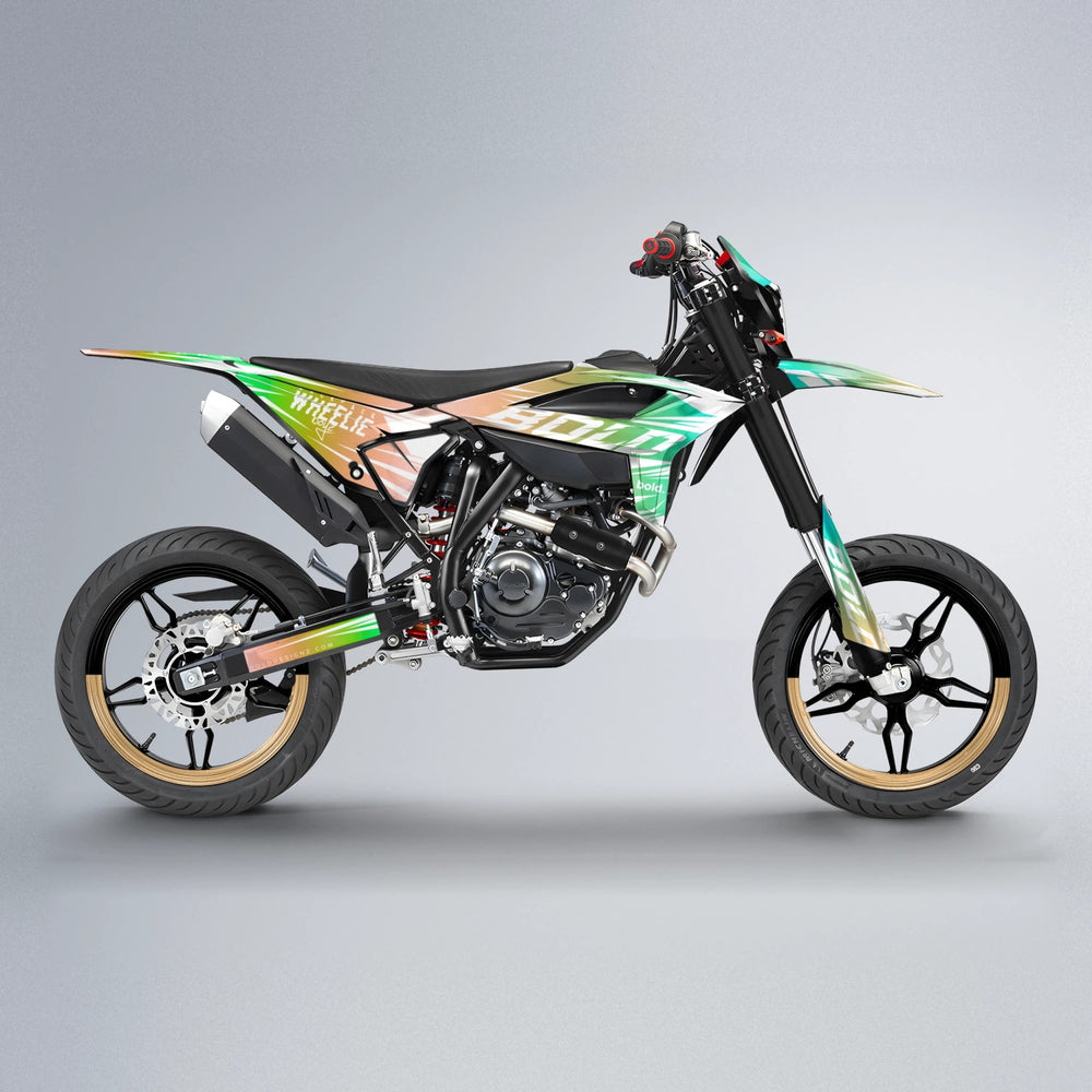 RETRO Beta supermoto graphics kit in Cyan & Green