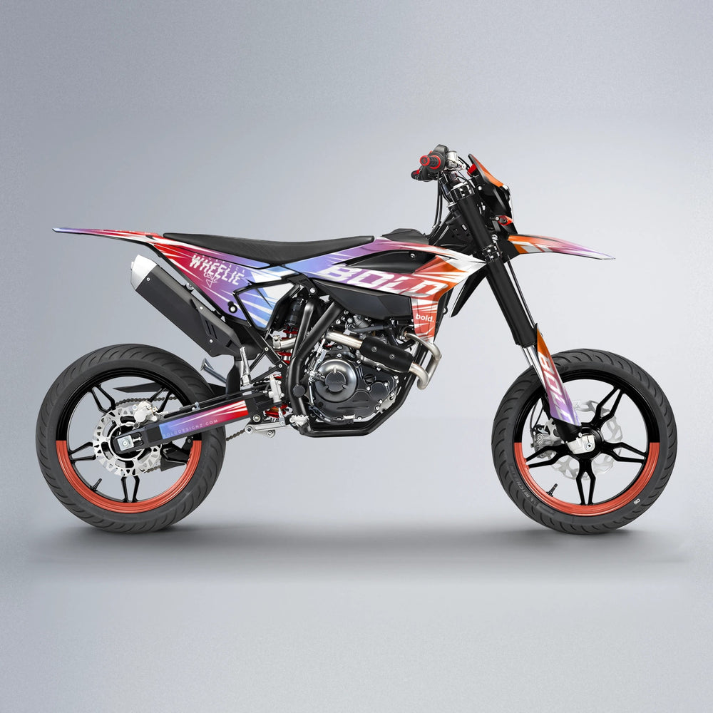 RETRO Beta supermoto graphics kit in Red & Orange