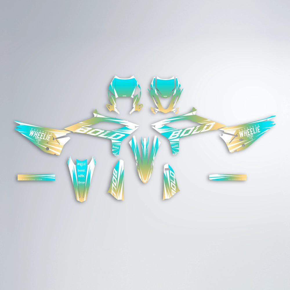 RETRO Beta graphics kit parts layout in Teal