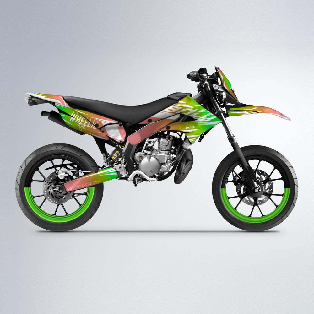 RETRO Derbi Senda supermoto graphics kit in Green