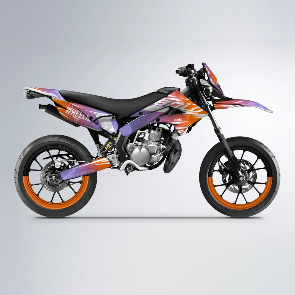 RETRO Derbi Senda supermoto graphics kit in Orange