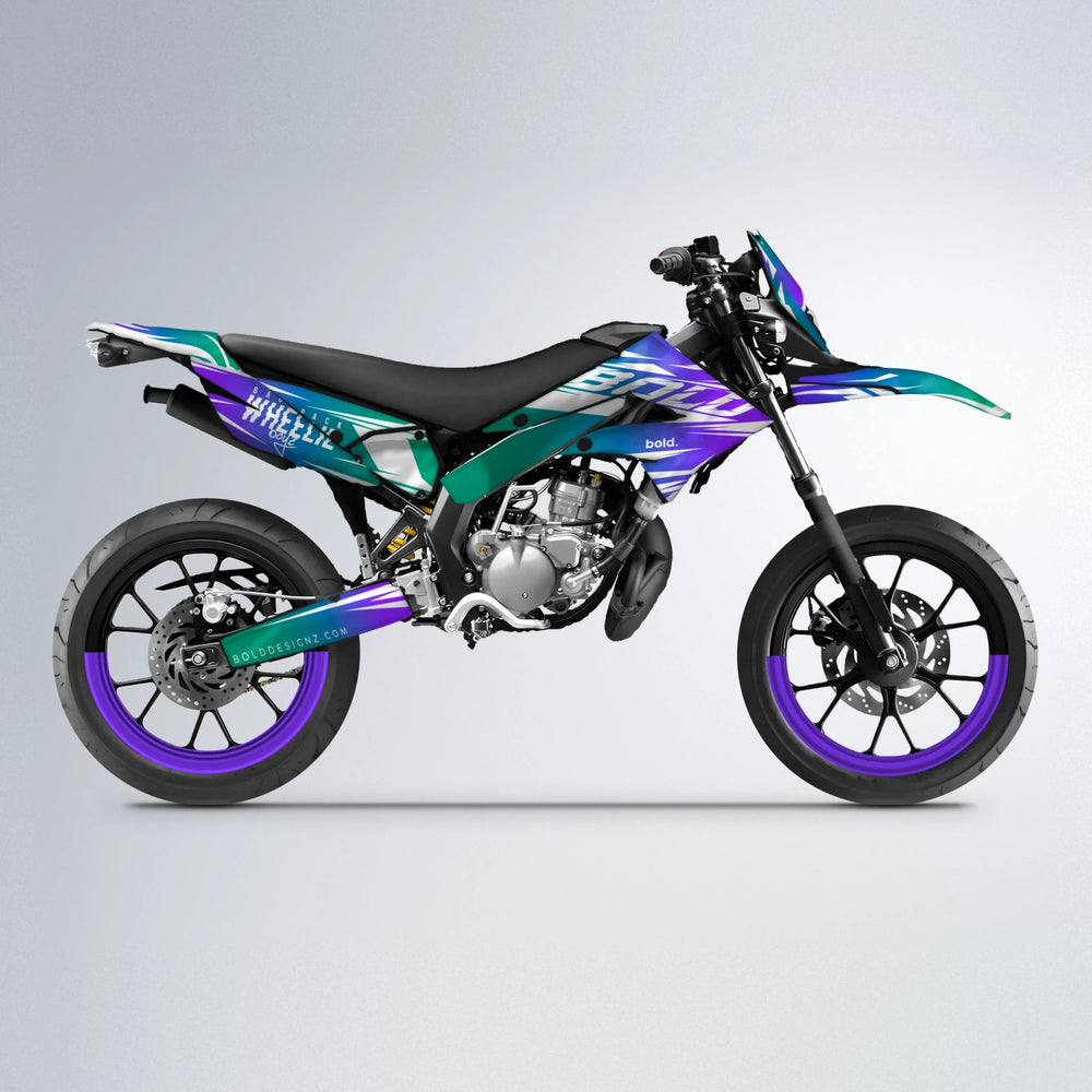 RETRO Derbi Senda supermoto graphics kit in Purple
