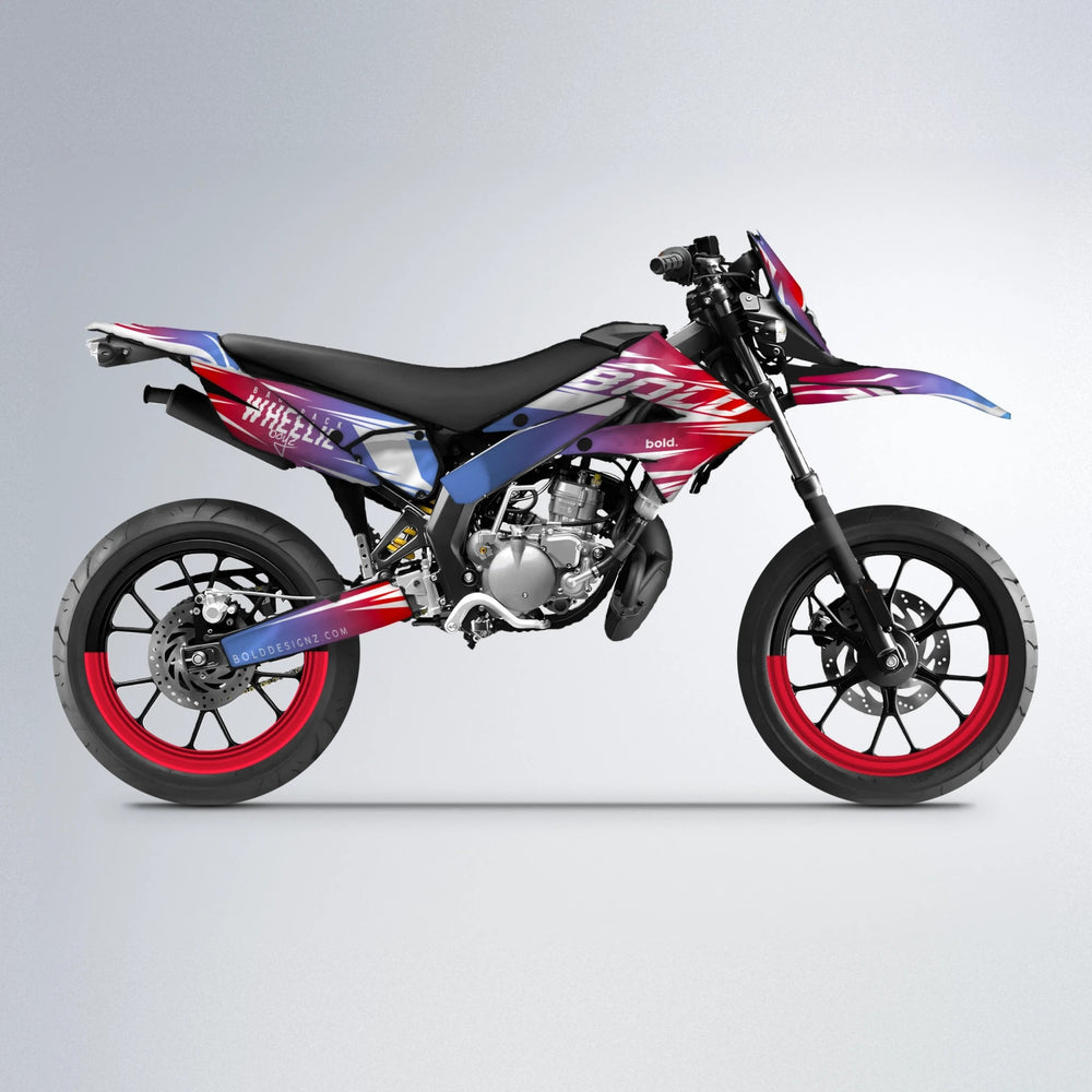 RETRO Derbi Senda supermoto graphics kit in Red