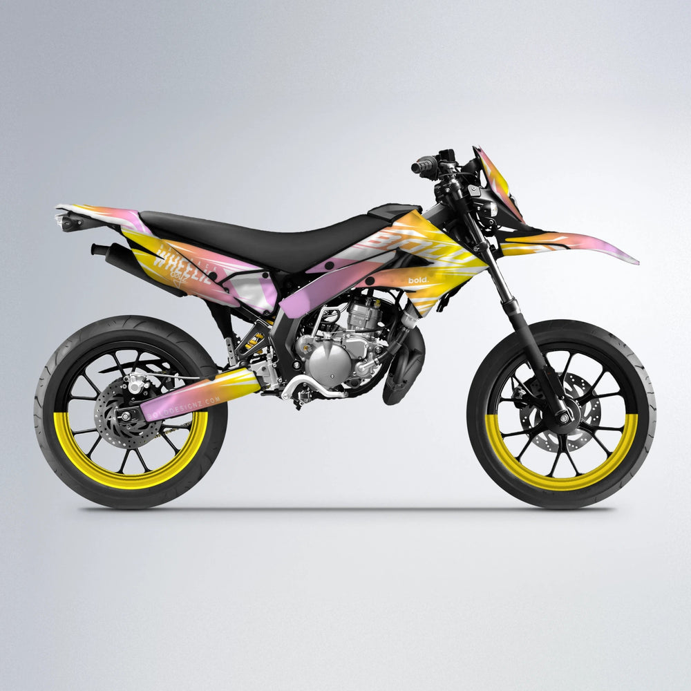 RETRO Derbi Senda supermoto graphics kit in Yellow