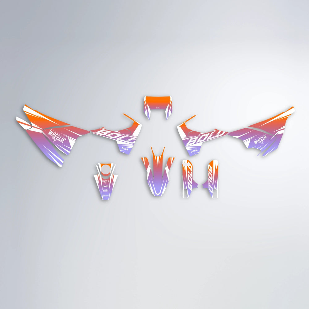 RETRO Husqvarna 701 graphics kit parts layout in Orange