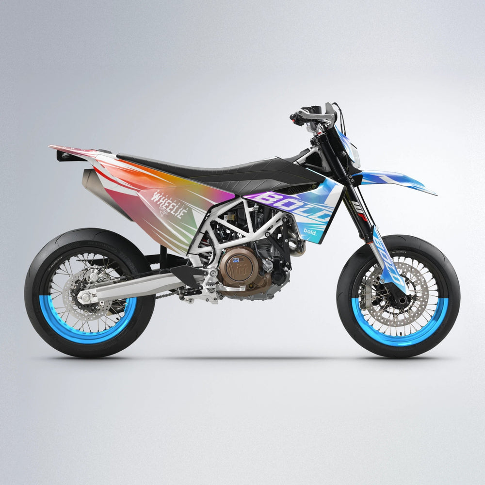 RETRO Husqvarna 701 supermoto graphics kit in Sunset Fade