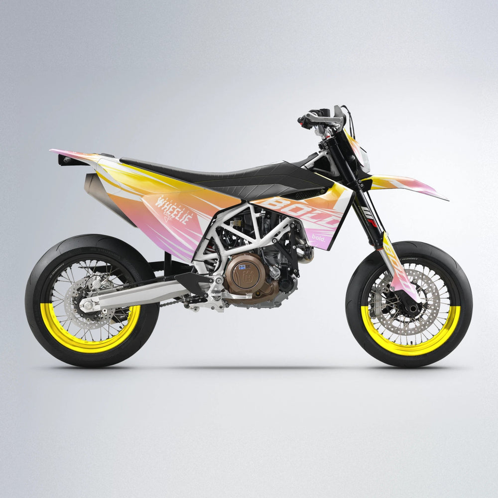 RETRO Husqvarna 701 supermoto graphics kit in Yellow