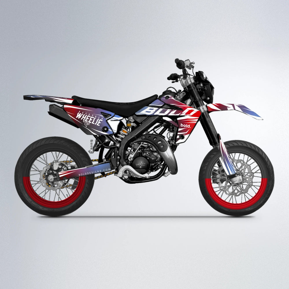 RETRO Rieju MRT supermoto graphics kit in Black & Red