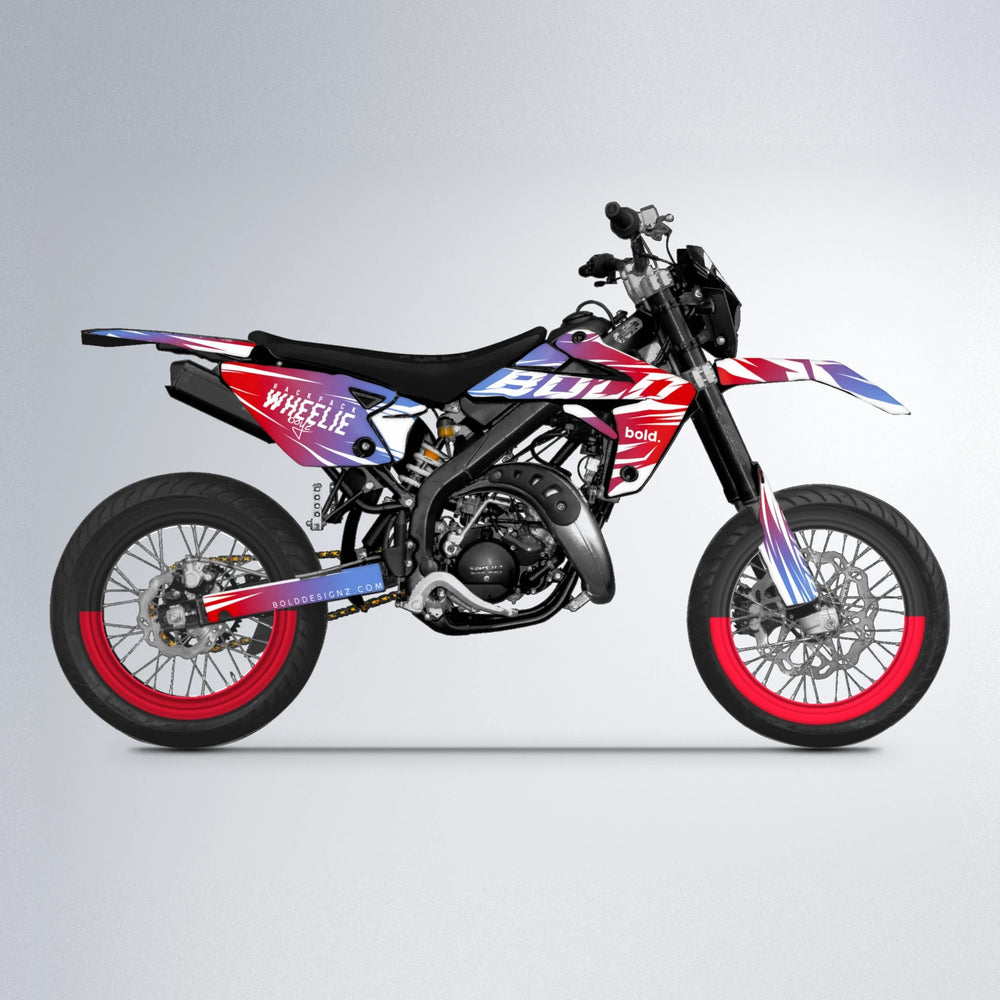 RETRO Rieju MRT supermoto graphics kit in Red