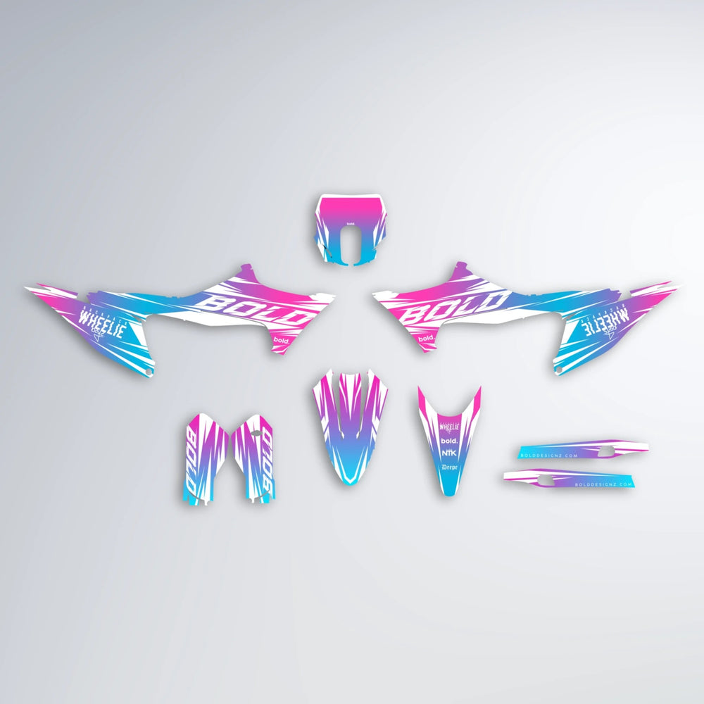 RETRO Stark Varg SM graphics kit parts layout in Pink