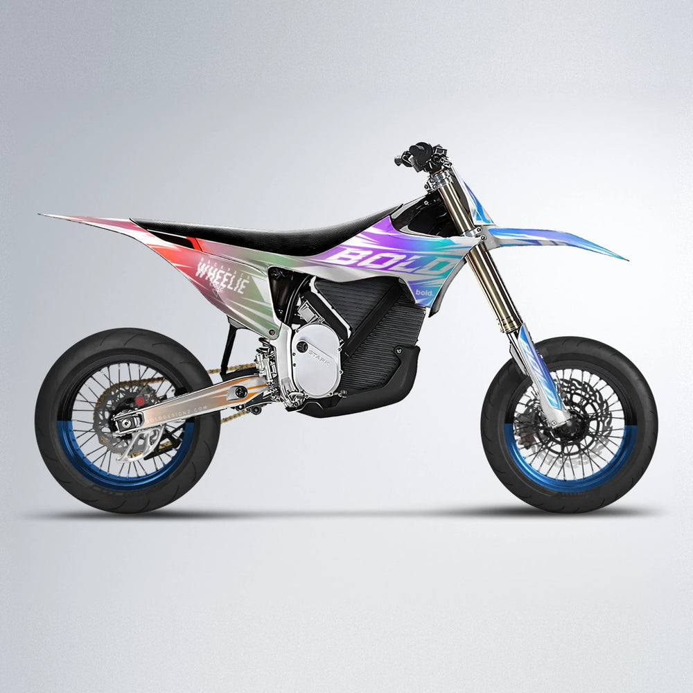 RETRO Stark Varg SM supermoto graphics kit in Sunset Fade