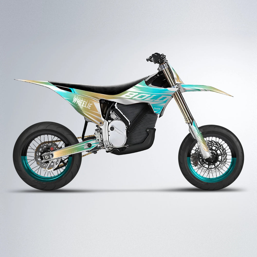 RETRO Stark Varg SM supermoto graphics kit in Teal