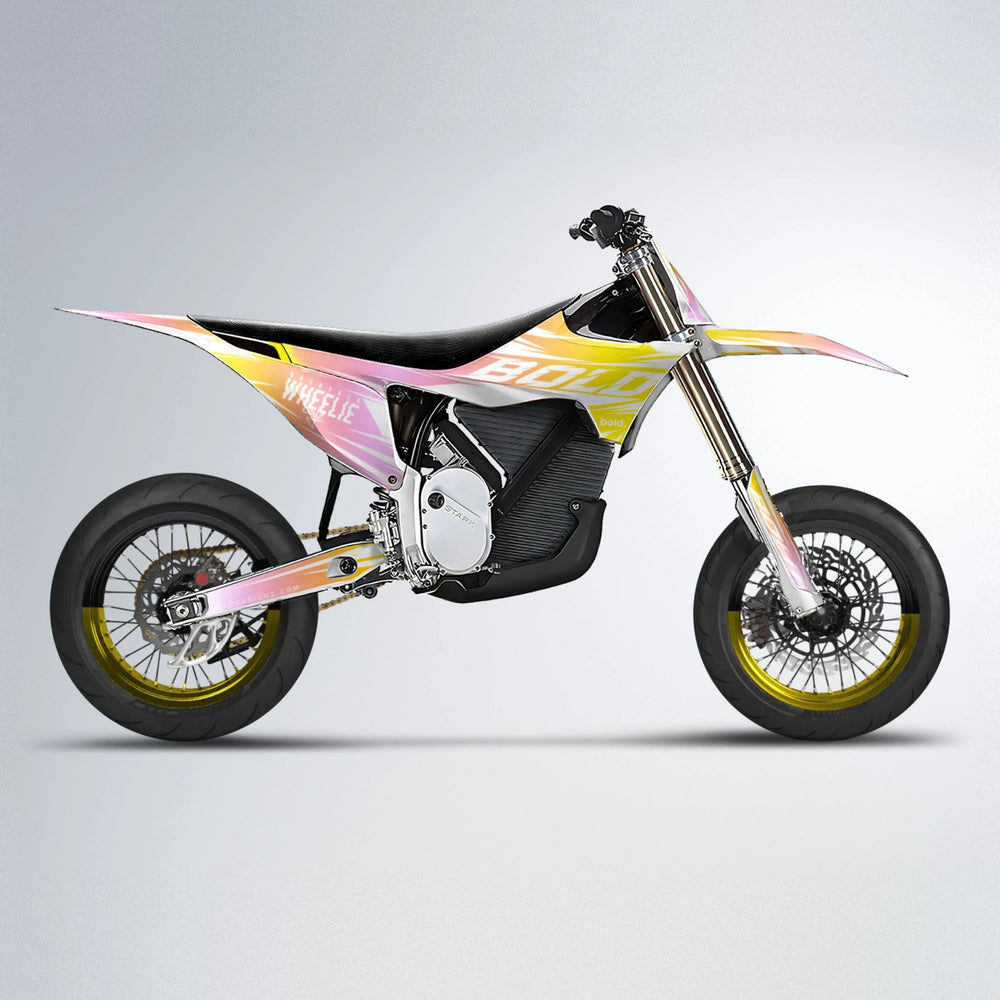RETRO Stark Varg SM supermoto graphics kit in Yellow