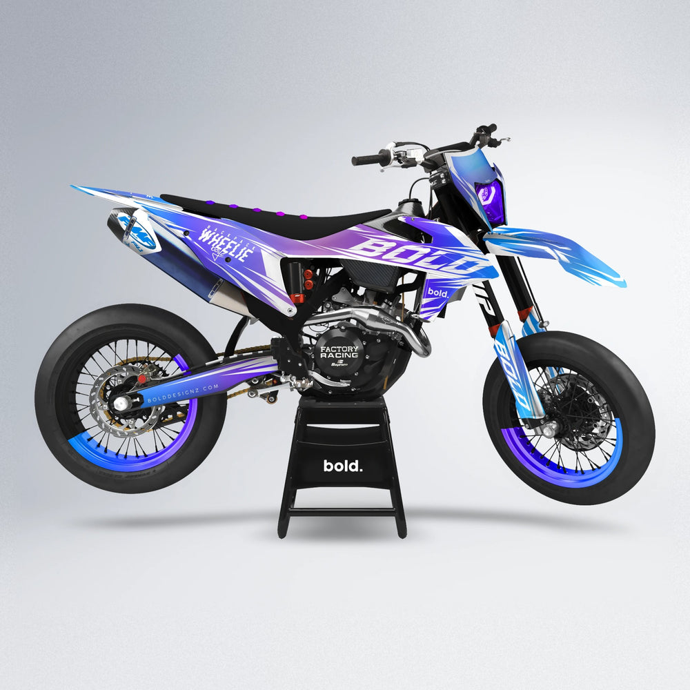 RETRO supermoto graphics kit in Blue Purple Fade