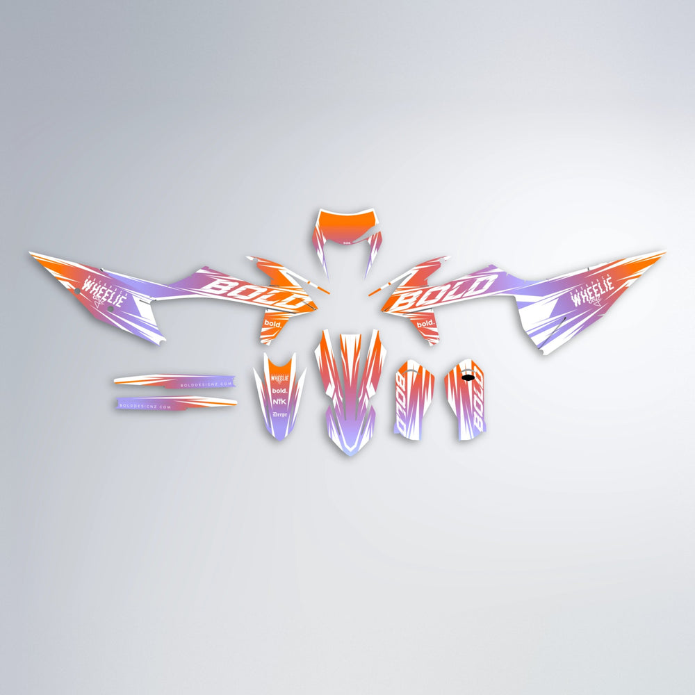 RETRO graphics kit parts layout in Orange