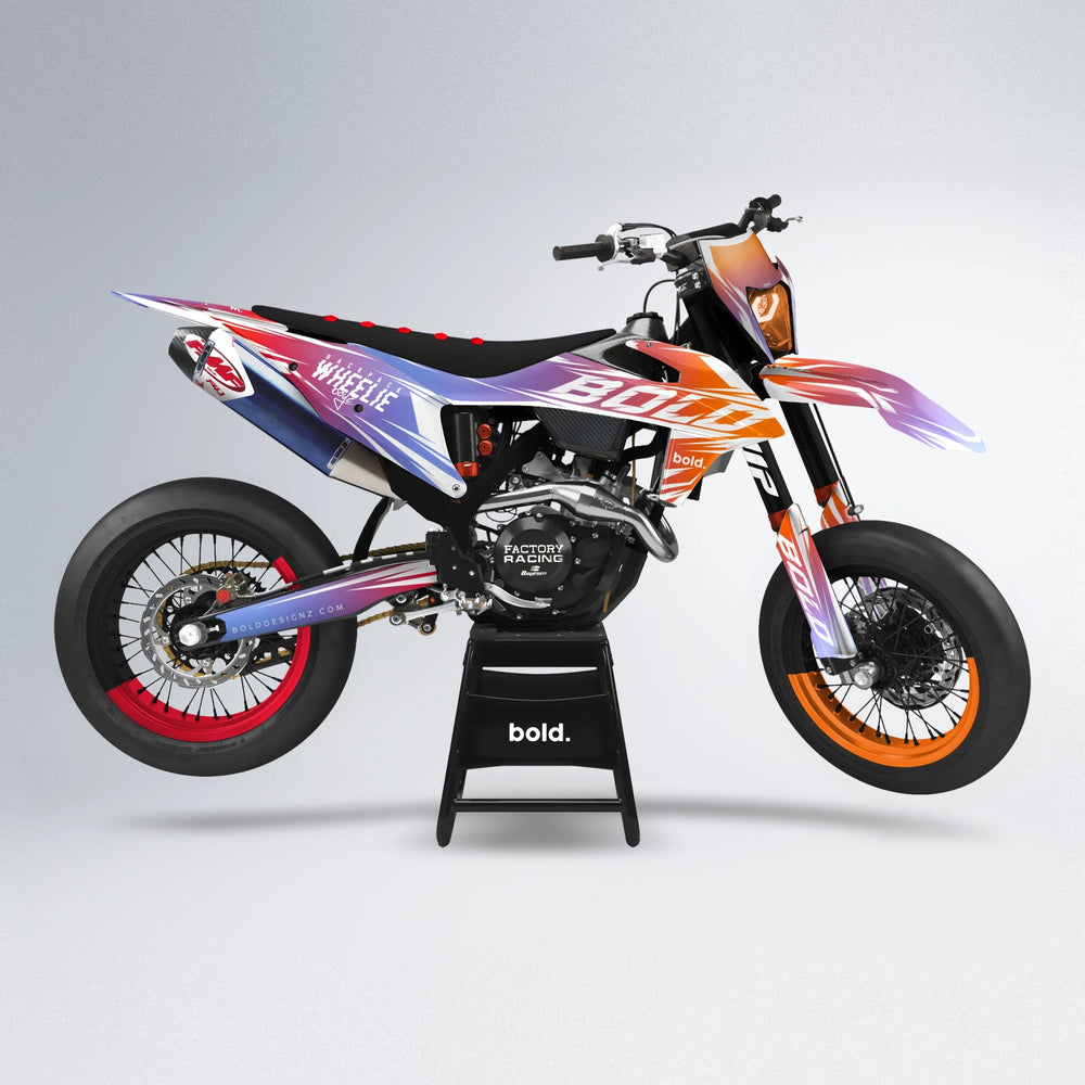 RETRO supermoto graphics kit in Red & Orange