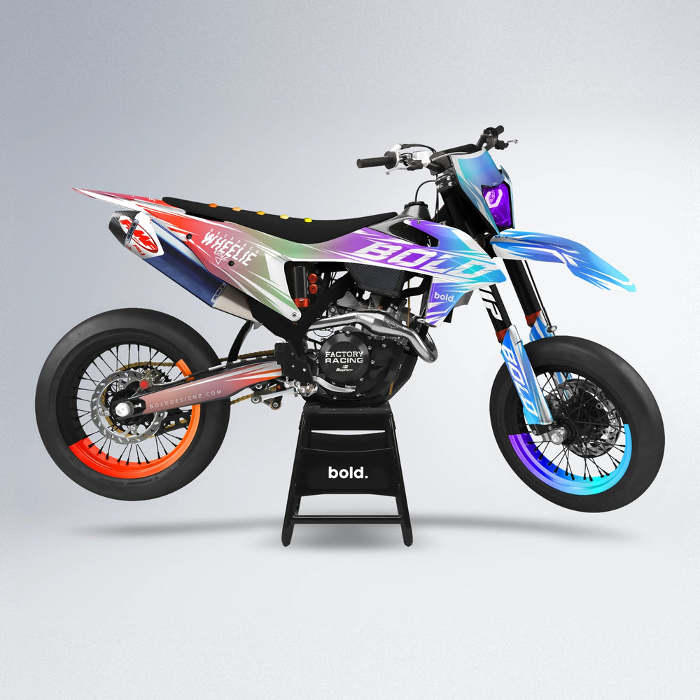 RETRO supermoto graphics kit in Sunset Fade
