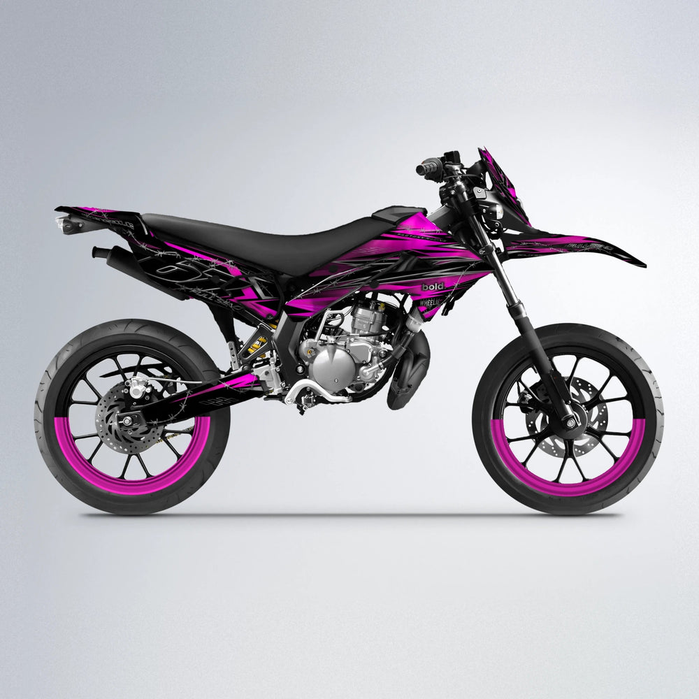 RIOT Derbi Senda supermoto graphics kit in Pink