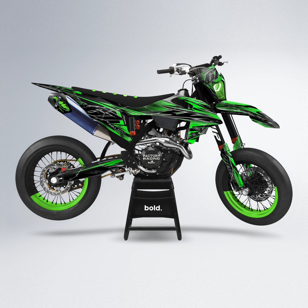 RIOT supermoto graphics kit in Green