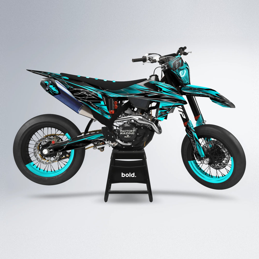RIOT supermoto graphics kit in Teal