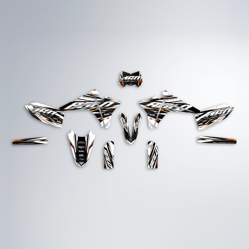 ROGUE Fantic graphics kit parts layout in Orange