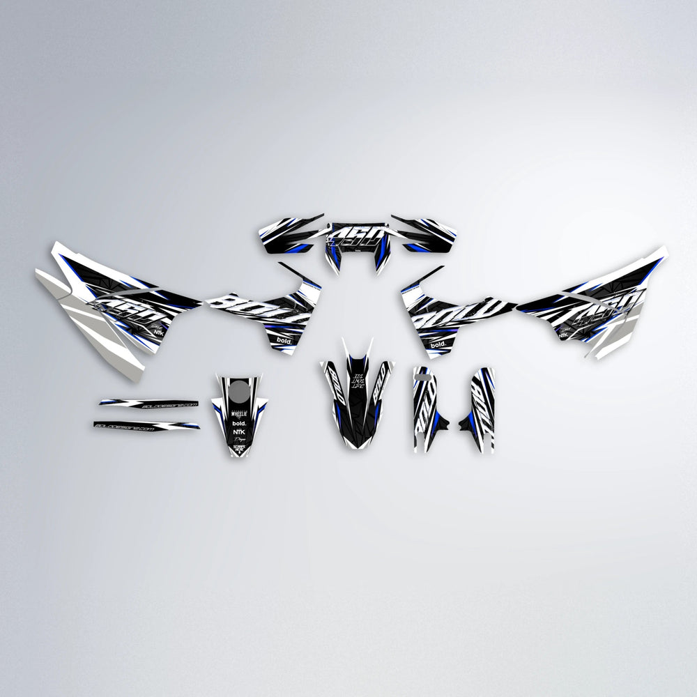 ROGUE Husqvarna 701 graphics kit parts layout in Blue
