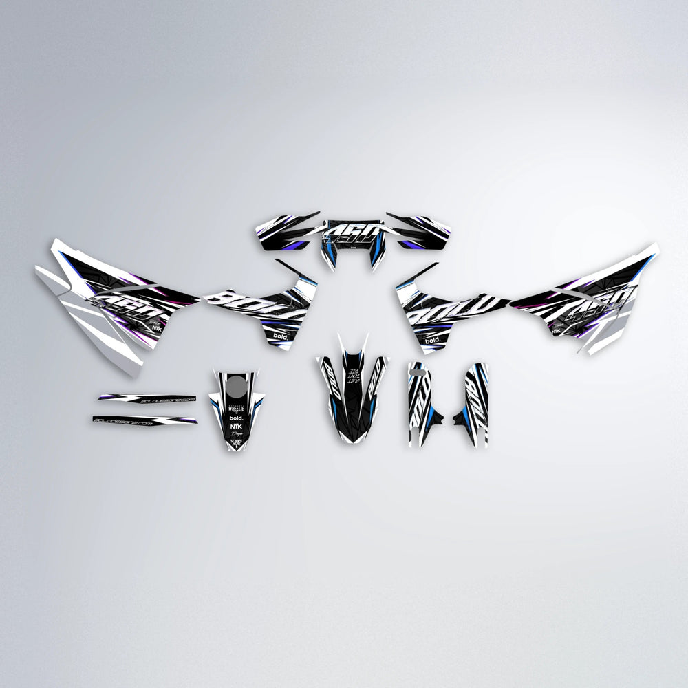 ROGUE Husqvarna 701 graphics kit parts layout in Blue Purple Fade