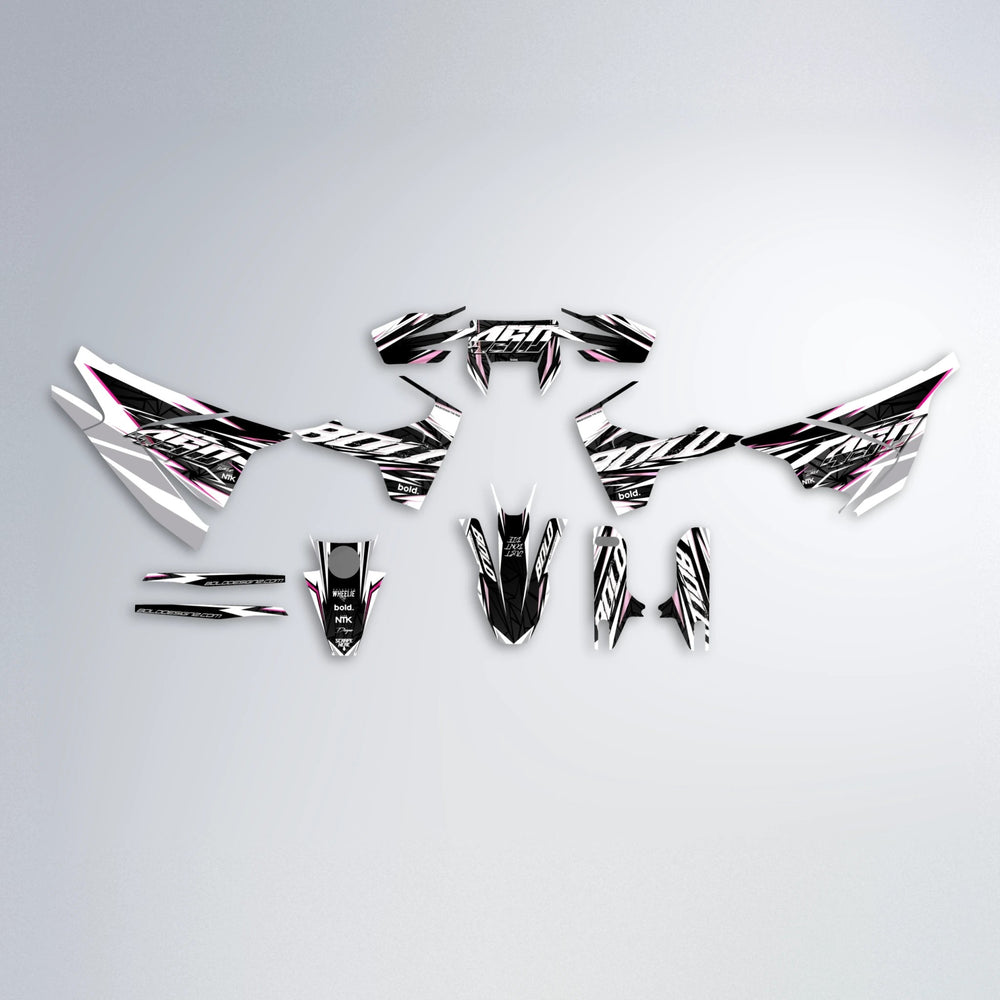 ROGUE Husqvarna 701 graphics kit parts layout in Flamingo