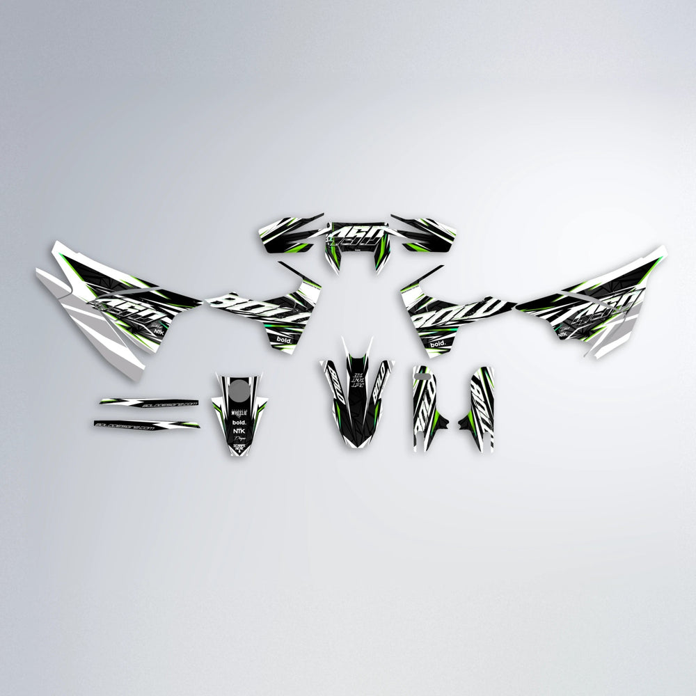 ROGUE Husqvarna 701 graphics kit parts layout in Green